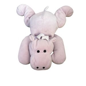 VTG Ty Pillow Pal Tubby The Hippo 15 in Lavender Lilac Purple Plush Animal‎ 1998
